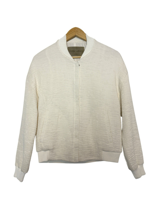 Christian Wijnants Jackets & Blazers - Christian Wijnants Textured Bomber Jacket Ivory White Minimalist Wool Size M